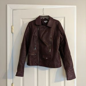Tobi burgundy faux leather jacket